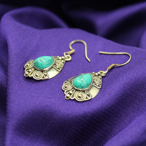 Waterdrop Birthstone Earrings For Women Carved Hook Drop Earrings | Earrings